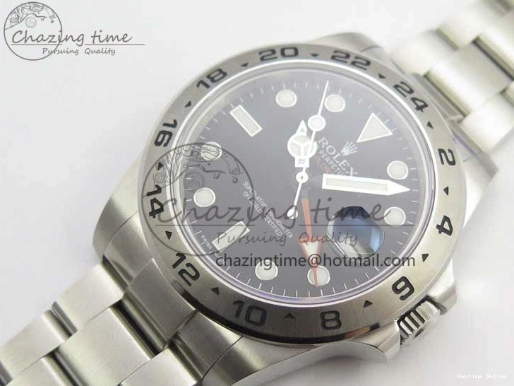 0414 Explorer II 42mm 216570 Black 904L SS GMF 1:1 Best Edition Black Dial on Bracelet A3186 (Correct Hand Stack) StreetReady 3242